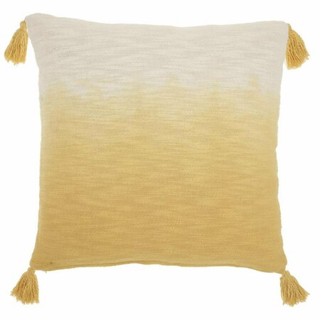 PALACEDESIGNS 22 x 22 in. Yellow Ombre Tasseled Throw Pillow PA3656554